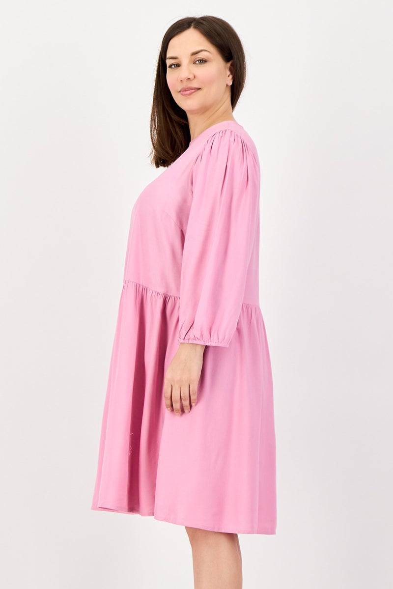 Fire & Glory Women Plain Midi Dress, Lavender - Image 3